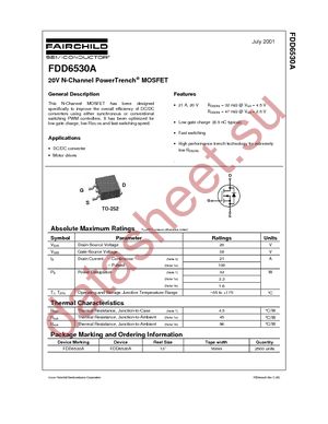 FDD6530A datasheet  